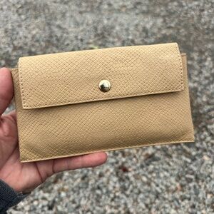 Anthropologie Elegant Tan Clutch Wallet